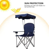 Blue Portable Folding Beach Canopy Chair