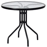 28 in. Black Round Metal Outdoor Bistro Table