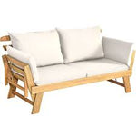 Acacia Wood Patio Daybed Convertible Sofa/Bed