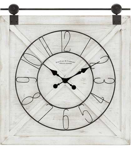 Barn door wall clock