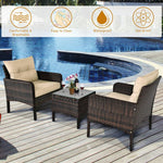 3pc wicker patio sofa set