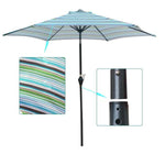 9 ft. Market Patio Umbrella in Blue Stripes