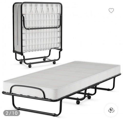 Large folding guest bed with wheels