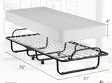 Large folding guest bed with wheels