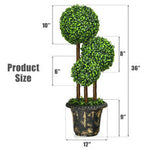 36” Artificial Topiary Triple Ball Tree In/Outdoor