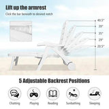 5-Position Plastic Adjustable Folding Lounge Chair