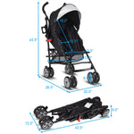 Costway Folding Baby Toddler Umbrella Travel Stroller With Storage Basket