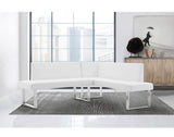 Sectional in White and Chrome Finish