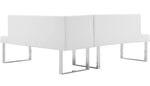 Sectional in White and Chrome Finish