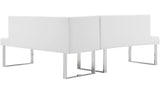 Sectional in White and Chrome Finish