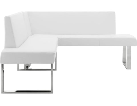 Sectional in White and Chrome Finish