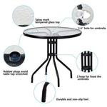 28 in. Black Round Metal Outdoor Bistro Table