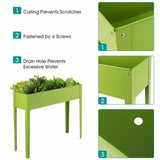 Green Steel Rectangular Raised Bed Elevated Bed