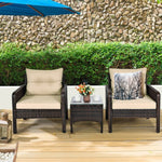 3pc wicker patio sofa set