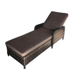 Brown Rattan Sun Lounger