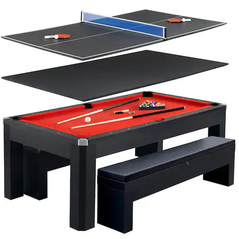 7 Ft Pool Table + Tennis combination