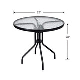 28 in. Black Round Metal Outdoor Bistro Table