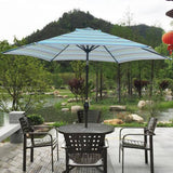 9 ft. Market Patio Umbrella in Blue Stripes