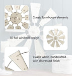 Glitzhome 22" Windmill Wall Art, Beige