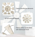 Glitzhome 22" Windmill Wall Art, Beige