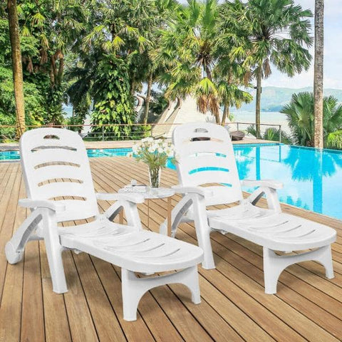 5-Position Plastic Adjustable Folding Lounge Chair