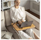 Portable bamboo laptop desk