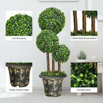 36” Artificial Topiary Triple Ball Tree In/Outdoor