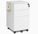 3 Drawer Rolling File Cabinet with Lock