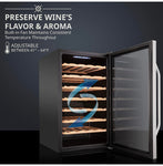 Ivation 51 Bottle Compressor Wine Cooler Refrigerator w/Lock