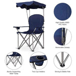 Blue Portable Folding Beach Canopy Chair