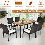 55" Patio Rattan Dining Table Umbrella Hole