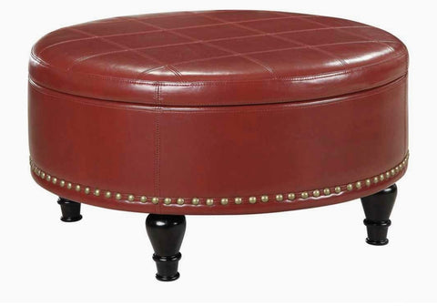 Round Storage Ottoman