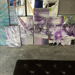 5 piece purple canvas art