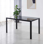 Black glass dining table