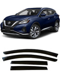 Smoke Tinted Tape-On Side Window Visor Deflectors Rain Guards Compatible with Nissan Murano 2015 - 2023 S SV SL Platinum 2016 2017 2018 2019 2020 2021 2022