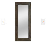 Large Brown Wood Antiqued Rustic Mirror