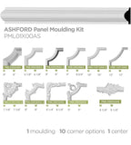 Ekena Millwork PML01X00AS-CASE-12 Ashford Smooth (6-Pack) Panel Moulding, 1 5/8"H x 1/2"P x 94 1/2"L, Primed