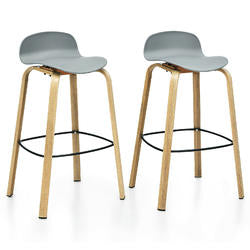 2 Barstools 30inch Pub Chairs - Grey