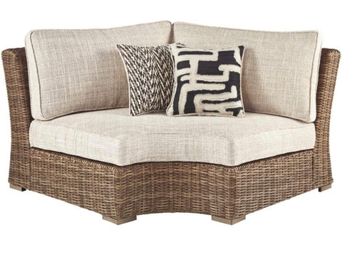 Patio Outdoor Wicker Curved Corner Chair