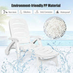 5-Position Plastic Adjustable Folding Lounge Chair