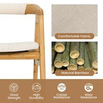 Leisure Bamboo Chair Dining Chair w/ Curved Back