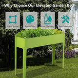 Green Steel Rectangular Raised Bed Elevated Bed