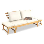 Acacia Wood Patio Daybed Convertible Sofa/Bed