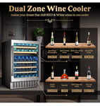 24” Dual Zone Wine Cooler 46 Bottles