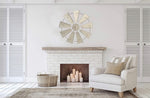 Glitzhome 22" Windmill Wall Art, Beige