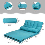 6-Position Adjustable Lounge Couch in Blue