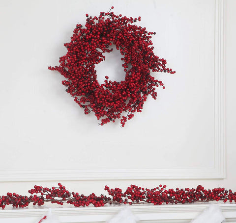 22 inch Christmas Red Berry Wreath