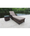 Brown Rattan Sun Lounger