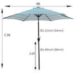 9 ft. Market Patio Umbrella in Blue Stripes