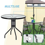 28 in. Black Round Metal Outdoor Bistro Table